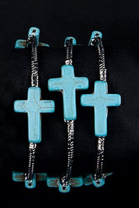 TURQUOISE CROSS BANGLE