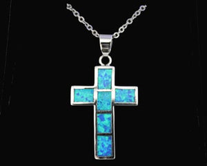 CROSS NECKLACE - Opal